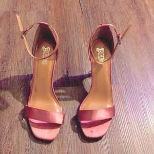 Brash pink open-toe heels